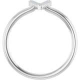 Platinum Round Natural Diamond Accented Initial Ring - view 6