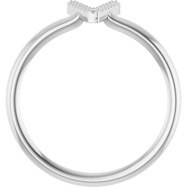 Platinum Round Natural Diamond Accented Initial Ring - view 6