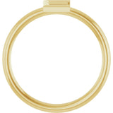 14K Gold Initial E Ring - Yellow Gold - view 2