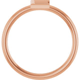 14K Gold Initial E Ring - Rose Gold - view 2
