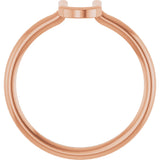 14K Gold Initial U Ring - Rose Gold - view 2