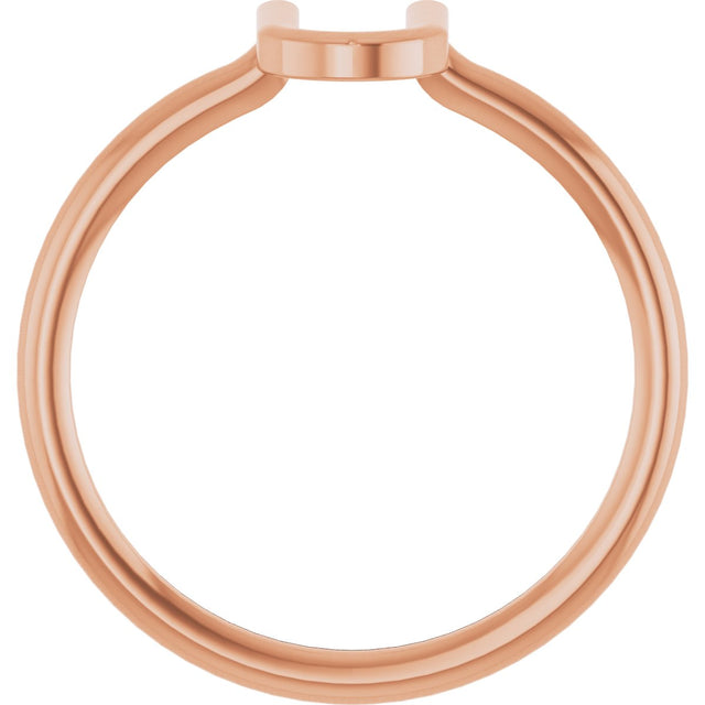 14K Gold Initial U Ring - Rose Gold - view 2