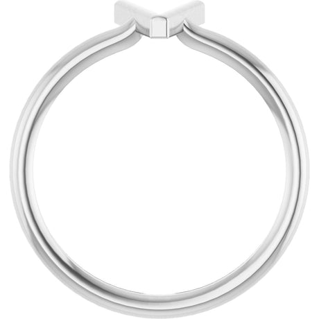 Platinum Initial V Ring - view 2