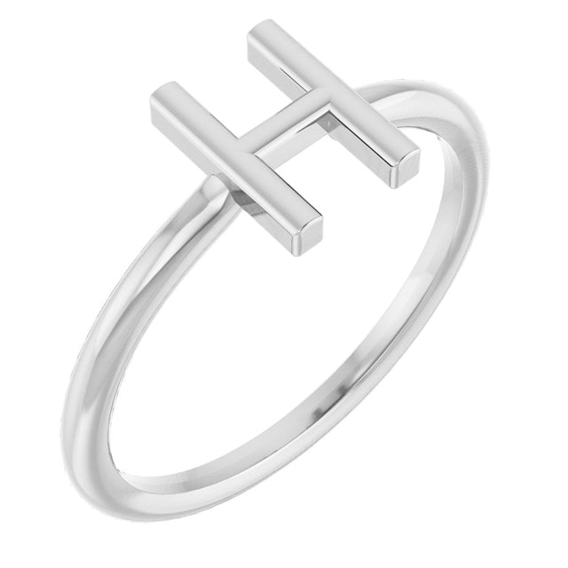 Platinum Initial H Ring