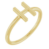 14K Gold Initial H Ring - Yellow Gold
