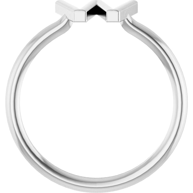 Platinum Initial W Ring - view 2