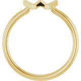 14K Gold Initial W Ring - Yellow Gold - view 2