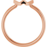 14K Gold Initial W Ring - Rose Gold - view 2