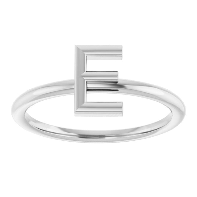 Platinum Initial E Ring - view 3