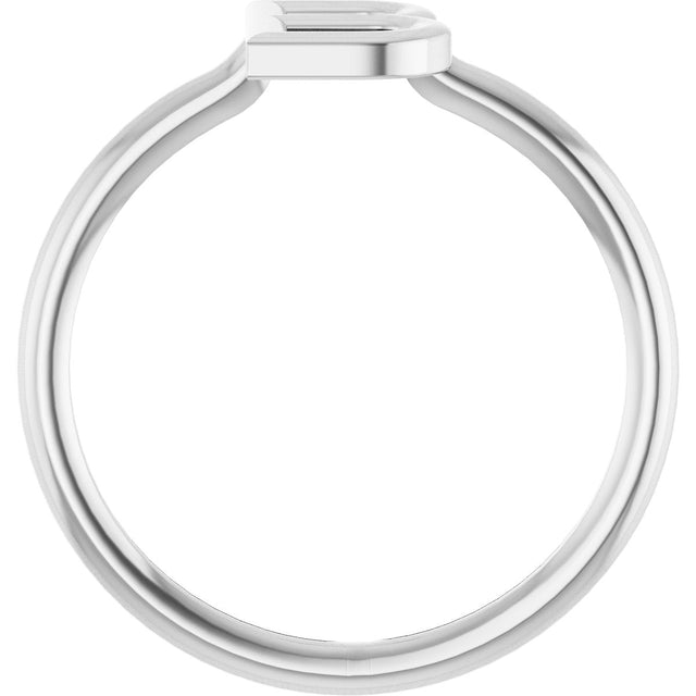 Platinum Initial B Ring - view 2