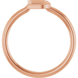 14K Gold Initial B Ring - Rose Gold - view 2