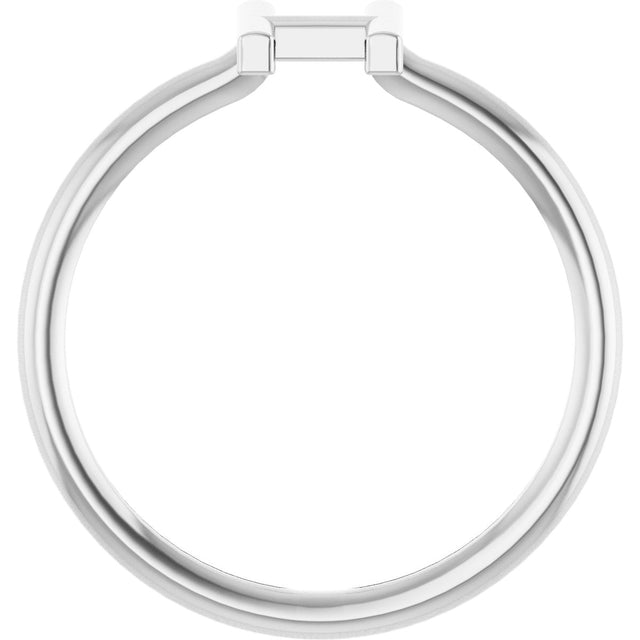 14K Gold Initial H Ring - White Gold - view 2