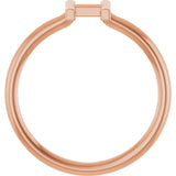 14K Gold Initial H Ring - Rose Gold - view 2