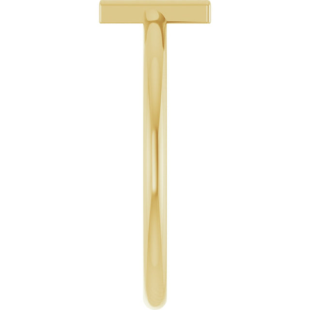 14K Gold Initial V Ring - Yellow Gold - view 4