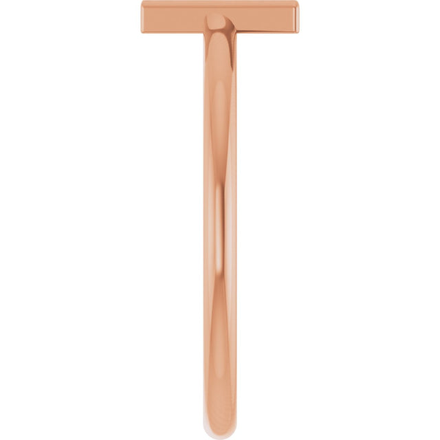 14K Gold Initial V Ring - Rose Gold - view 4