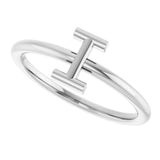 Platinum Initial I Ring - view 5