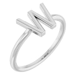 Platinum Initial W Ring