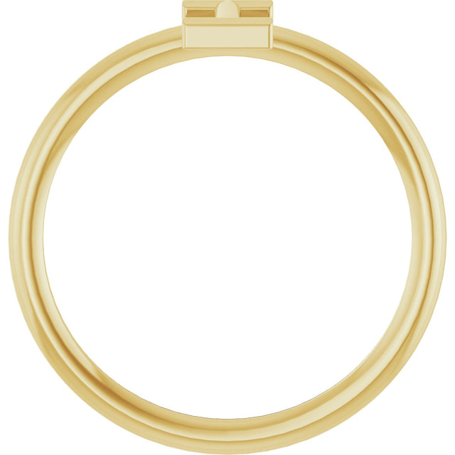 14K Gold Initial I Ring - Yellow Gold - view 2