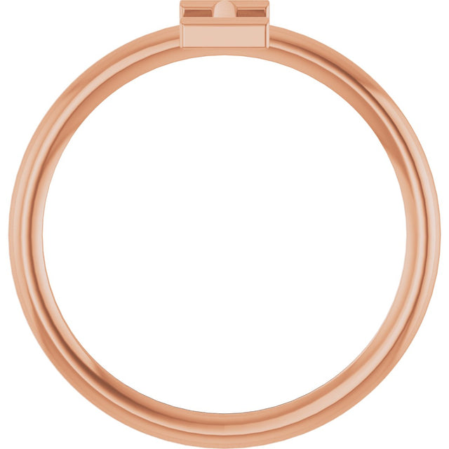 14K Gold Initial I Ring - Rose Gold - view 2