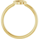 14K Gold Initial Q Ring - Yellow Gold - view 2