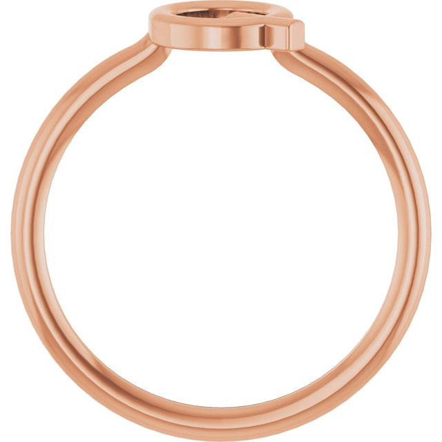 14K Gold Initial Q Ring - Rose Gold - view 2