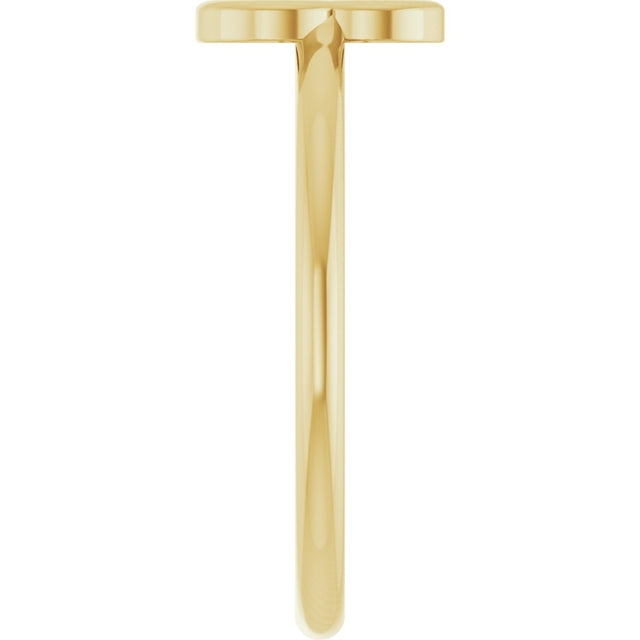 14K Gold Initial B Ring - Yellow Gold - view 4