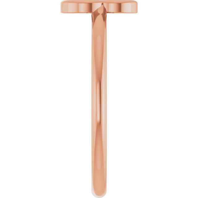 14K Gold Initial B Ring - Rose Gold - view 4