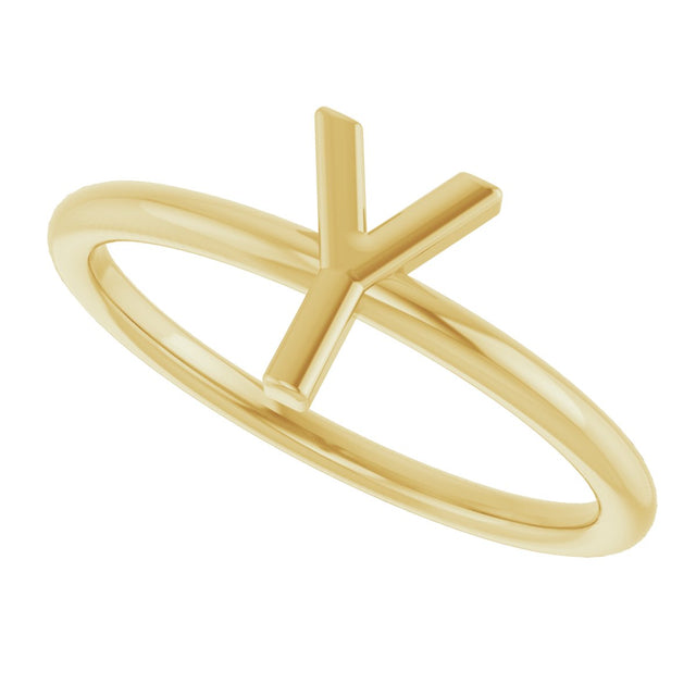 14K Gold Initial Y Ring - Yellow Gold - view 5