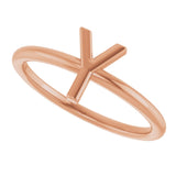 14K Gold Initial Y Ring - Rose Gold - view 5