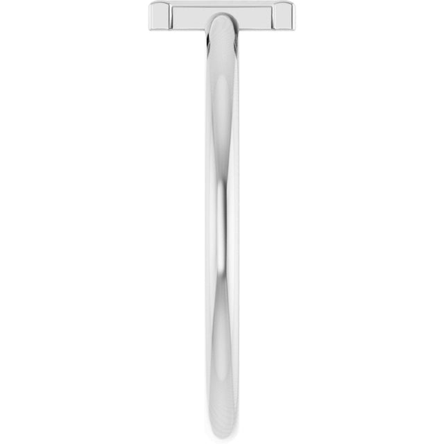 14K Gold Initial I Ring - White Gold - view 4