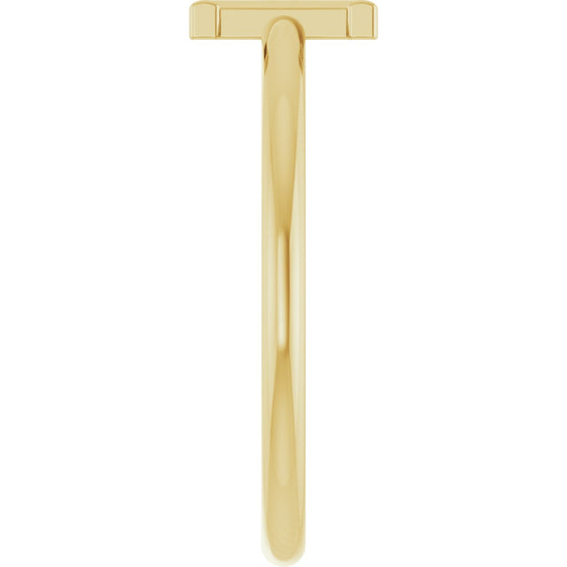 14K Gold Initial I Ring - Yellow Gold - view 4