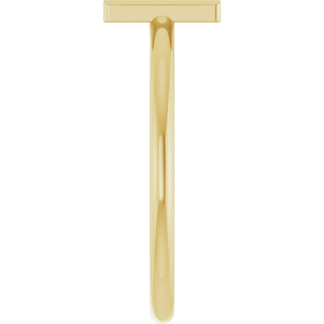 14K Gold Initial N Ring - Yellow Gold - view 4