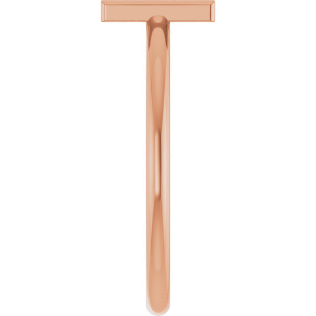 14K Gold Initial N Ring - Rose Gold - view 4