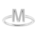 Platinum Initial M Ring - view 3