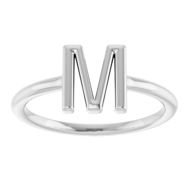 Platinum Initial M Ring - view 3
