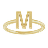14K Gold Initial M Ring - Yellow Gold - view 3