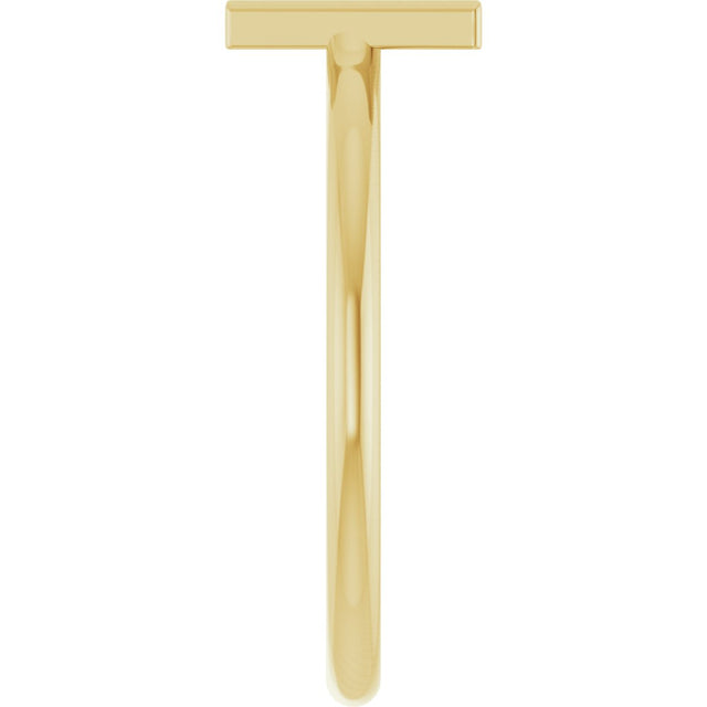 14K Gold Initial W Ring - Yellow Gold - view 4