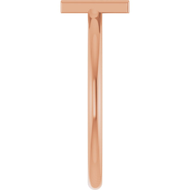 14K Gold Initial W Ring - Rose Gold - view 4