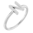 14K Gold Initial N Ring - White Gold