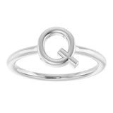 Platinum Initial Q Ring - view 3