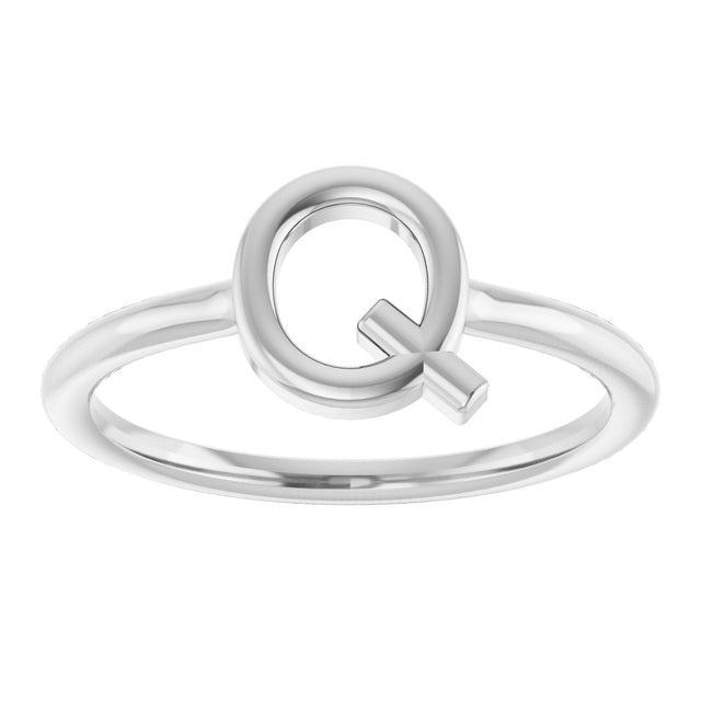 Platinum Initial Q Ring - view 3