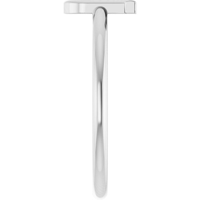Platinum Initial J Ring - view 4