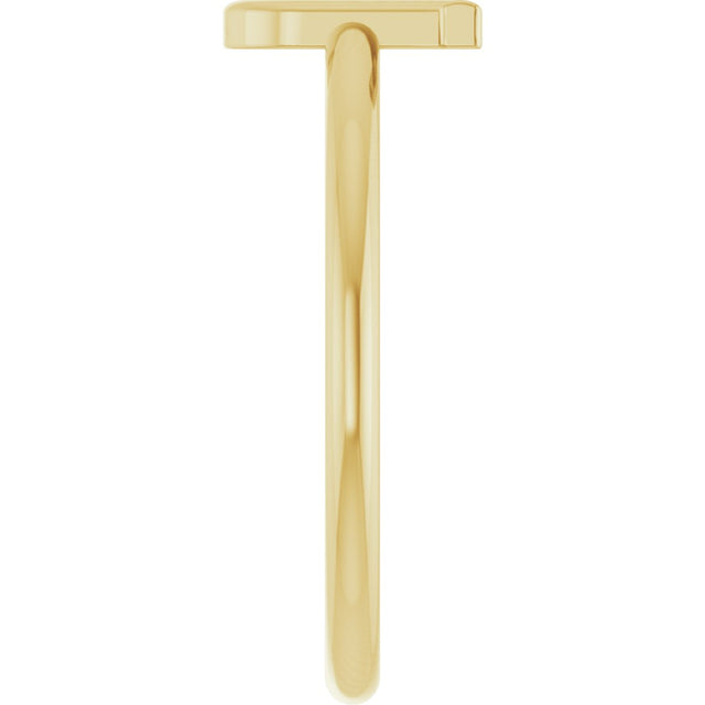 14K Gold Initial J Ring - Yellow Gold - view 4
