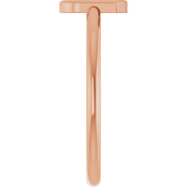 14K Gold Initial J Ring - Rose Gold - view 4