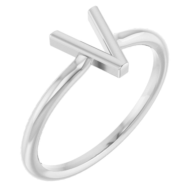 Platinum Initial V Ring