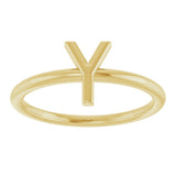 14K Gold Initial Y Ring - Yellow Gold - view 3