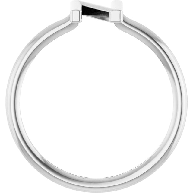 Platinum Initial N Ring - view 2