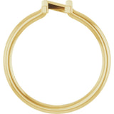 14K Gold Initial N Ring - Yellow Gold - view 2