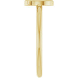 14K Gold Initial Q Ring - Yellow Gold - view 4
