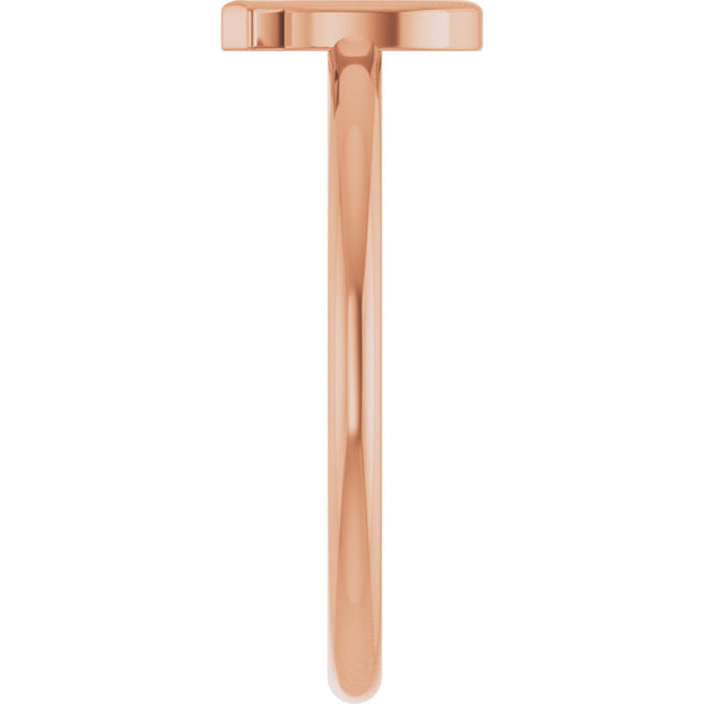14K Gold Initial Q Ring - Rose Gold - view 4